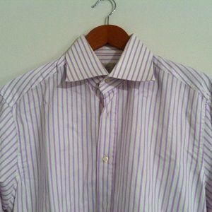 BRUCE FIELD MENS COTTON DRESS SHIRT  SIZE: XL  MADE IN FRANCE